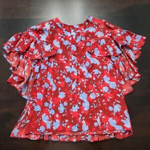 Alexis Danijela 100% Silk Floral Blouse Size Small